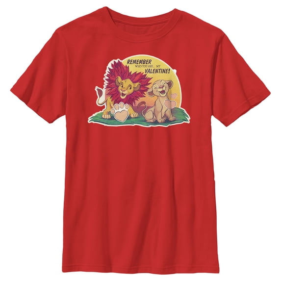 Boy's Lion King Nala and Simba You Are My Valentine Graphic Tee Red X Small
