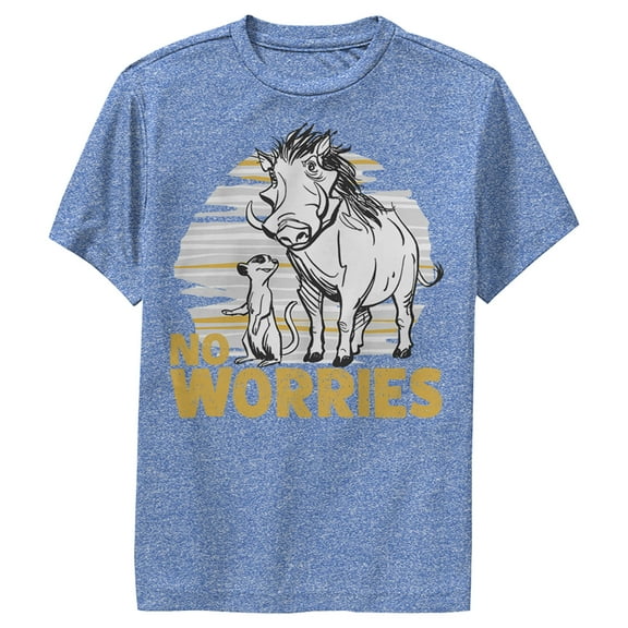 Boy's Lion King No Worries Besties Performance Graphic Tee Royal Blue Heather Medium