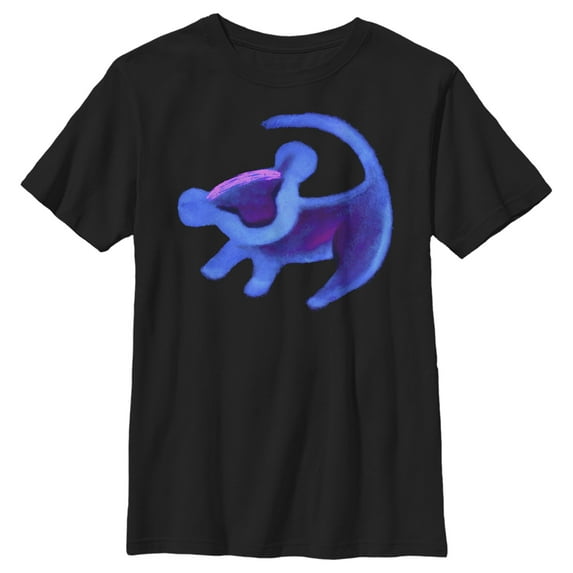 Boy's Lion King Painted Simba Graphic Tee Black Medium
