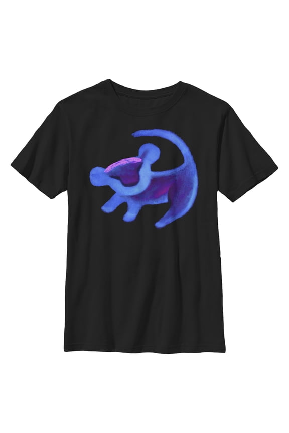 Boy's Lion King Painted Simba Graphic Tee Black Small