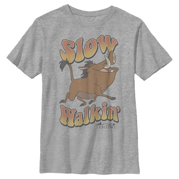 Boy's Lion King Pumbaa Slow Walkin'  Graphic Tee Athletic Heather Medium