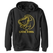 Boys Lion King Rafiki Drawing Pull Over Hoodie Black Small