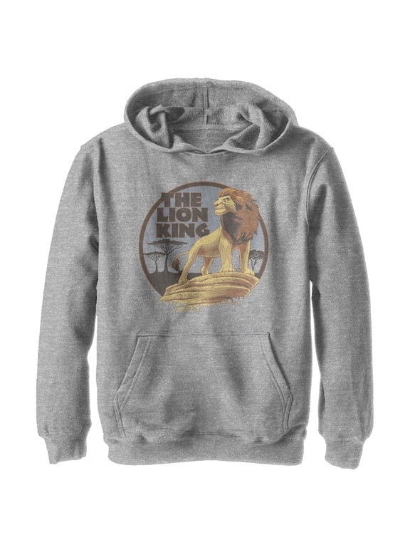 Boy's Lion King Retro Simba on Pride Rock Graphic Tee Athletic Heather X Large