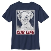 Boy's Lion King Simba Cub Life Graphic Tee Navy Blue X Large