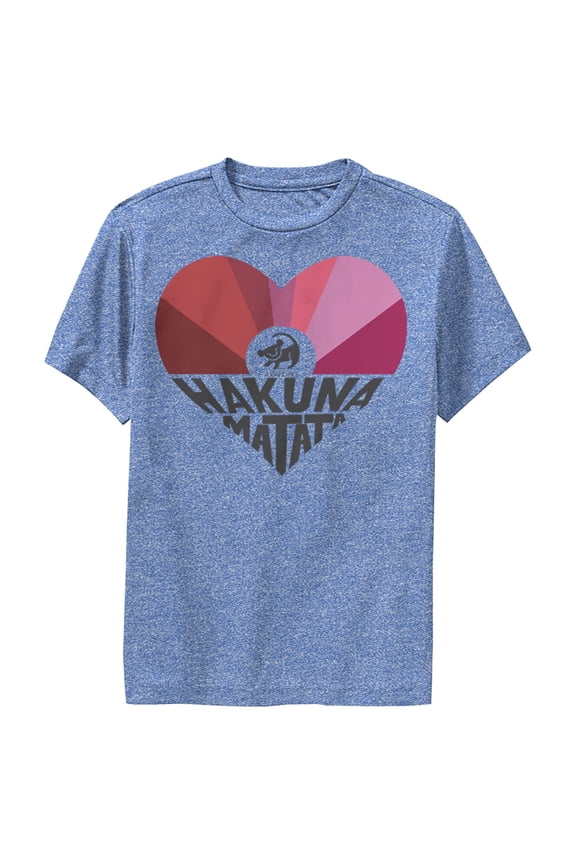 Boy's Lion King Simba Hakuna Matata Heart Performance Graphic Tee Royal Blue Heather Small
