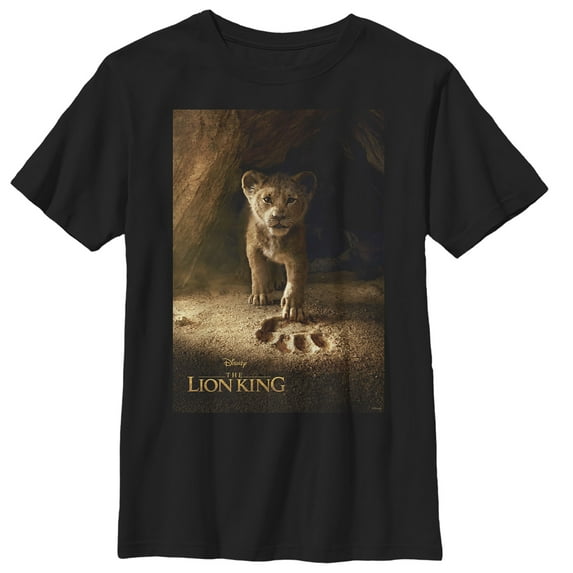 Boy's Lion King Simba Paw Movie Poster Graphic Tee Black Small