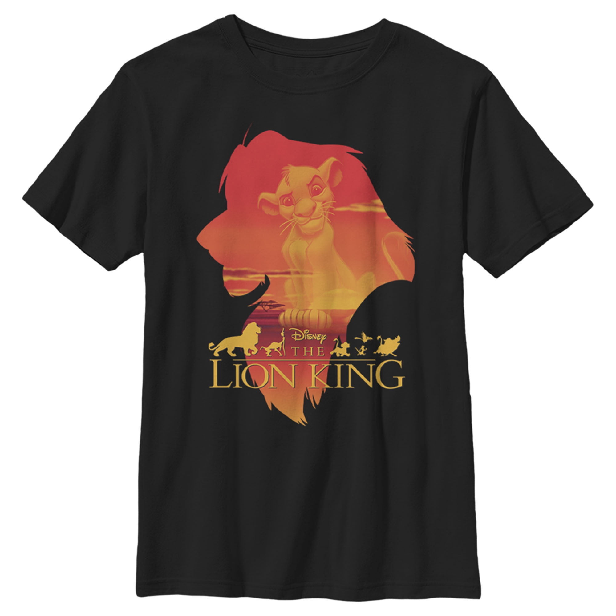 Boy's Lion King Simba Profile Graphic Tee Black Large