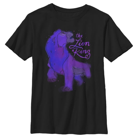 Boy's Lion King Starry Airbrush Simba Graphic Tee Black X Large