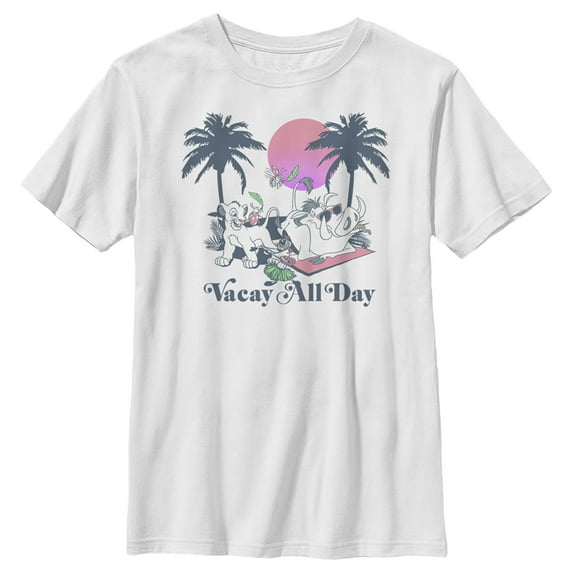 Boy's Lion King Vacay All Day Graphic Tee White X Small