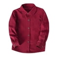 thumbnail image 1 of Boy's Long Sleeve Button Down Shirt Kids Soild Fashion Collared Dress Shirts Teen Oxford Uniform Shirts with Chest Pocket Top, 1 of 6