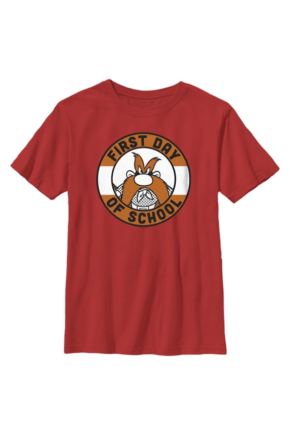 Boy's Looney Tunes Back to School Yosemite Sam Graphic Tee Red Small