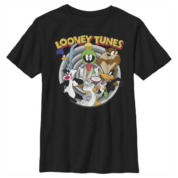 Boy's Looney Tunes Classic Gang Graphic Tee Black Medium