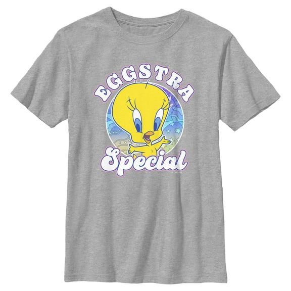 Boy's Looney Tunes Easter Eggstar Special Tweety  Graphic Tee Athletic Heather X Large