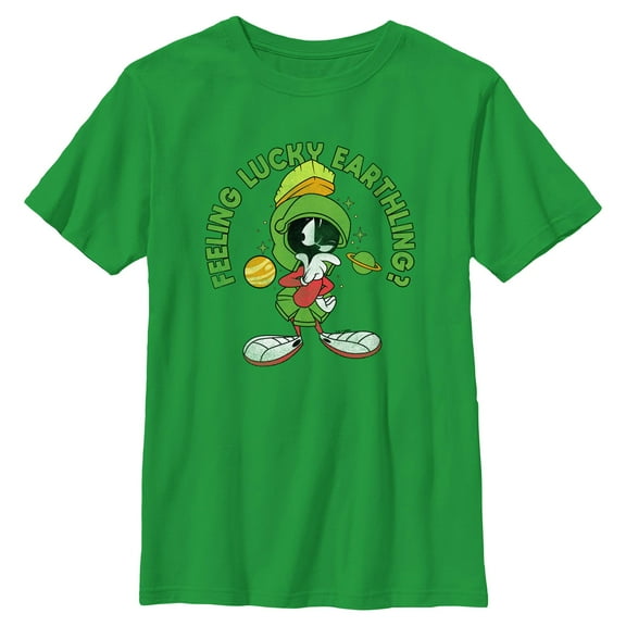 Boy's Looney Tunes Feeling Lucky Earthling?  Graphic T-Shirt