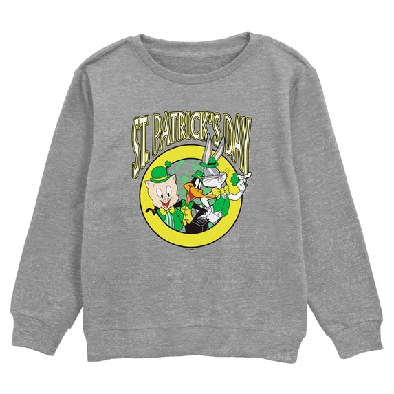 Boy's Looney Tunes Group Clover Badge Sweatshirt
