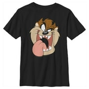 Boy's Looney Tunes Tasmanian Devil Big Face Graphic Tee Black Medium