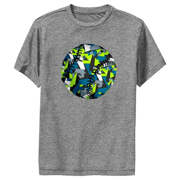 Boy's Lost Gods Abstract Baseball Performance Graphic Tee Charcoal Heather Small