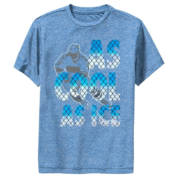 Boy's Lost Gods As Cool as Ice Hockey  Performance Graphic Tee Royal Blue Heather Medium
