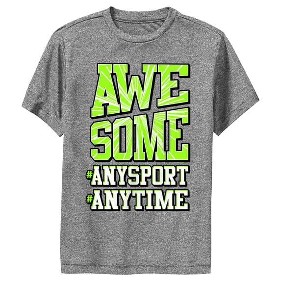 Boy's Lost Gods Awesome Anytime Performance Graphic Tee Charcoal Heather X Large