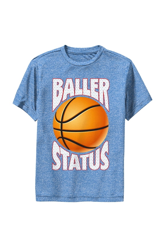 Boy's Lost Gods Baller Status  Performance Graphic Tee Royal Blue Heather Large