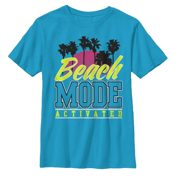 Boy's Lost Gods Beach Mode Activated Graphic Tee Turquoise Medium