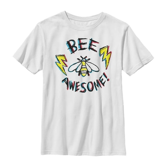Boy's Lost Gods Bee Awesome Lightning Graphic Tee White Large