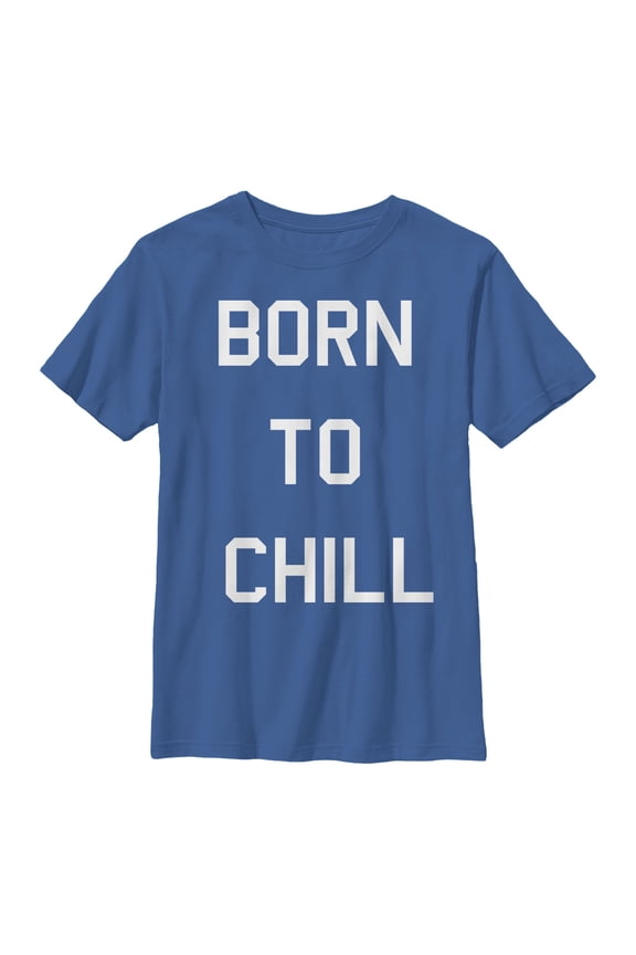 Boy's Lost Gods Born to Chill  Graphic Tee Royal Blue Large