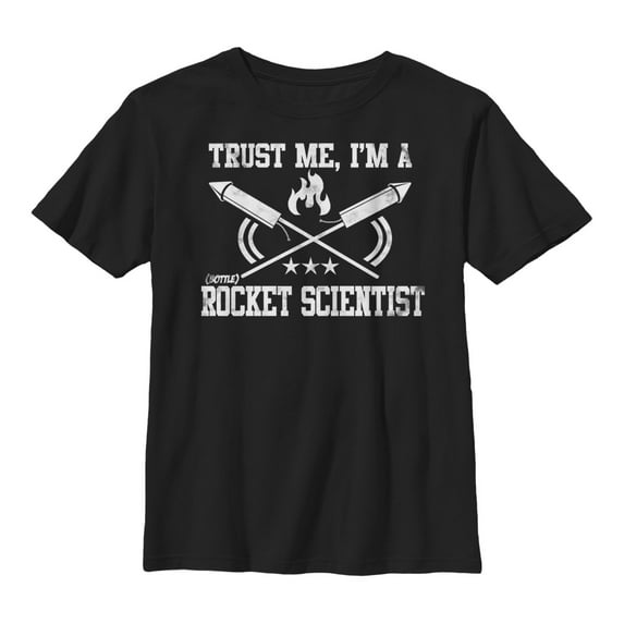 Boy's Lost Gods Bottle Rocket Scientist Graphic Tee Black Small
