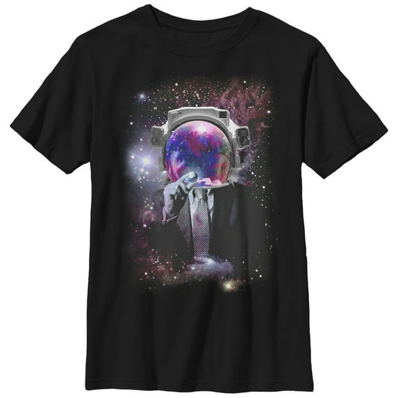 Boy's Lost Gods Business Suit Space Man Graphic Tee Black Small