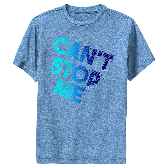 Boy's Lost Gods Can't Stop Me Blue Glitch  Performance Graphic Tee Royal Blue Heather Medium