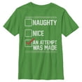 thumbnail image 1 of Boy's Lost Gods Christmas Attempt List Graphic Tee Kelly Green Medium, 1 of 4