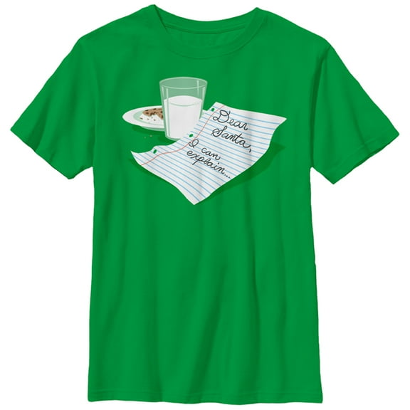 Boy's Lost Gods Christmas Can Explain Cookie  Graphic Tee Kelly Green Medium