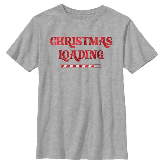 Boy's Lost Gods Christmas Loading  Graphic Tee Athletic Heather Large