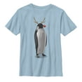 thumbnail image 1 of Boy's Lost Gods Christmas Penguin Reindeer  Graphic Tee Light Blue X Large, 1 of 3