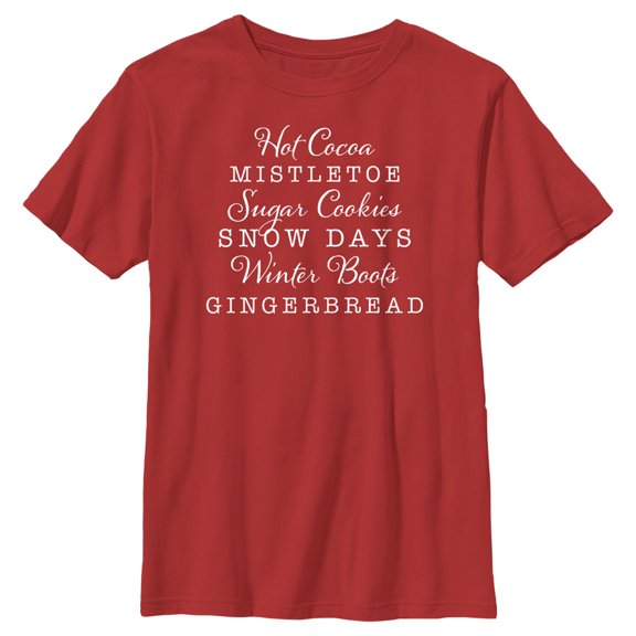 Boy's Lost Gods Christmas Things Graphic Tee Red X Large