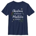 thumbnail image 1 of Boy's Lost Gods Christmas Wishes and Mistletoe Kisses  Graphic Tee Navy Blue Small, 1 of 4