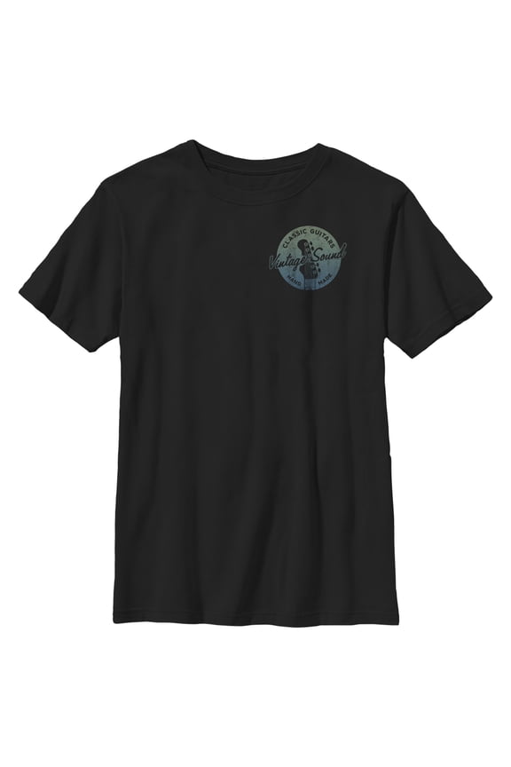 Boy's Lost Gods Classic Guitars Small Badge Graphic Tee Black Small