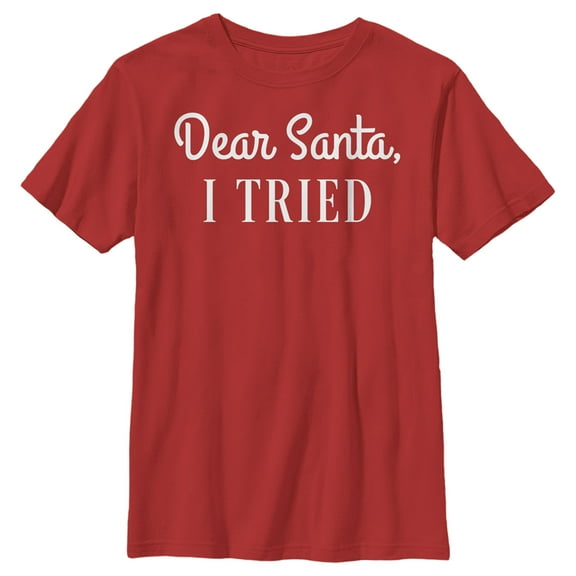 Boy's Lost Gods Dear Santa, I Tried  Graphic Tee Red Medium