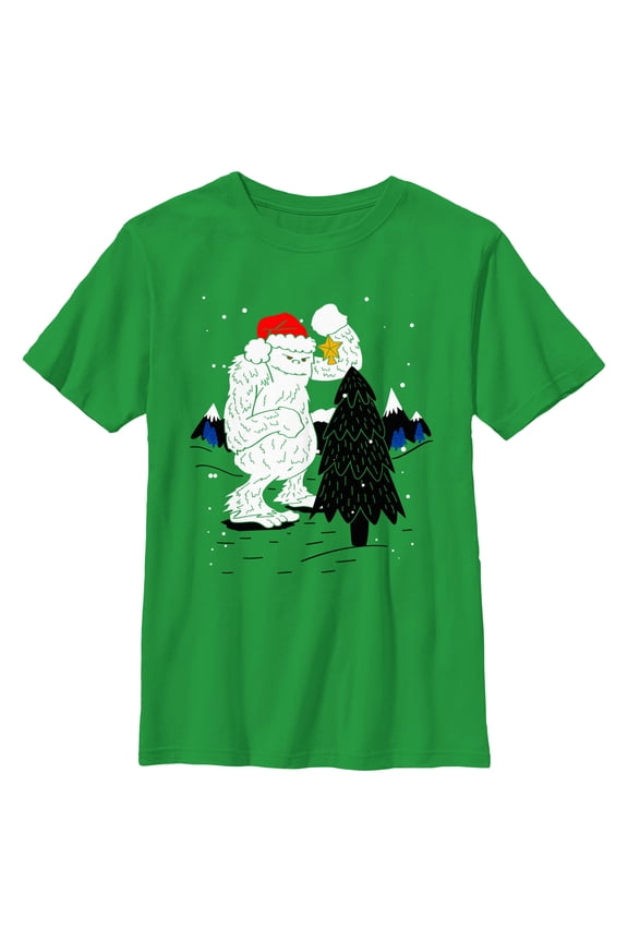 Boy's Lost Gods Decorating wth Yeti Graphic Tee Kelly Green Small
