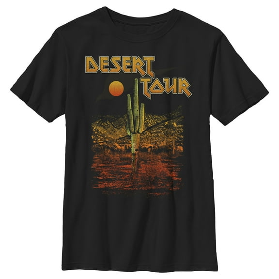 Boy's Lost Gods Desert Tour Poster  Graphic Tee Black Large