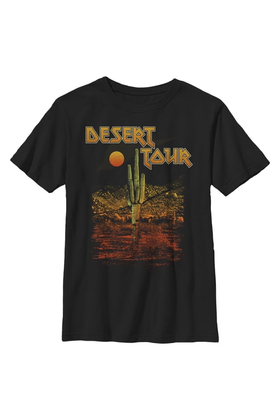 Boy's Lost Gods Desert Tour Poster Graphic Tee Black Large