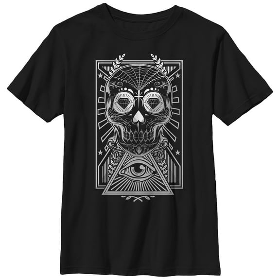 Boy's Lost Gods Diamond Sugar Skull  Graphic Tee Black X Large