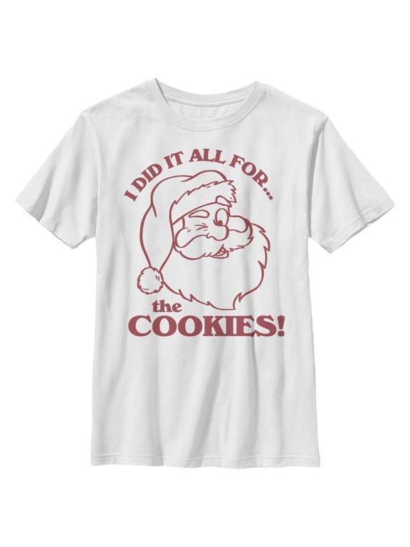 Boy's Lost Gods Did it For the Cookies Graphic Tee White Medium