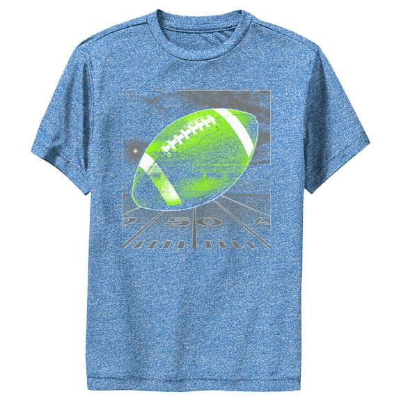 Boy's Lost Gods Distressed Green Football Performance Graphic Tee Royal Blue Heather Medium