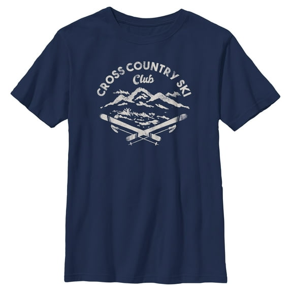 Boy's Lost Gods Distressed Ski Club Graphic Tee Navy Blue X Small