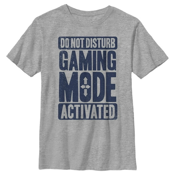 Boy's Lost Gods Do Not Disturb Gaming Mode Activated Graphic Tee Athletic Heather Large