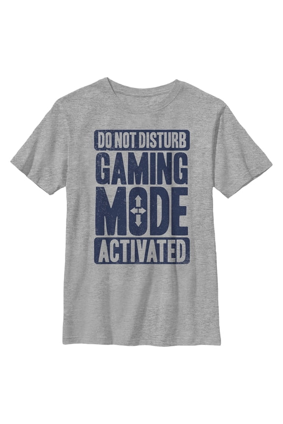 Boy's Lost Gods Do Not Disturb Gaming Mode Activated Graphic Tee Athletic Heather Large