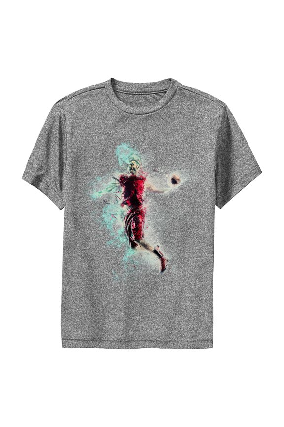 Boy's Lost Gods Dunking Silhouette Performance Graphic Tee Charcoal Heather X Large
