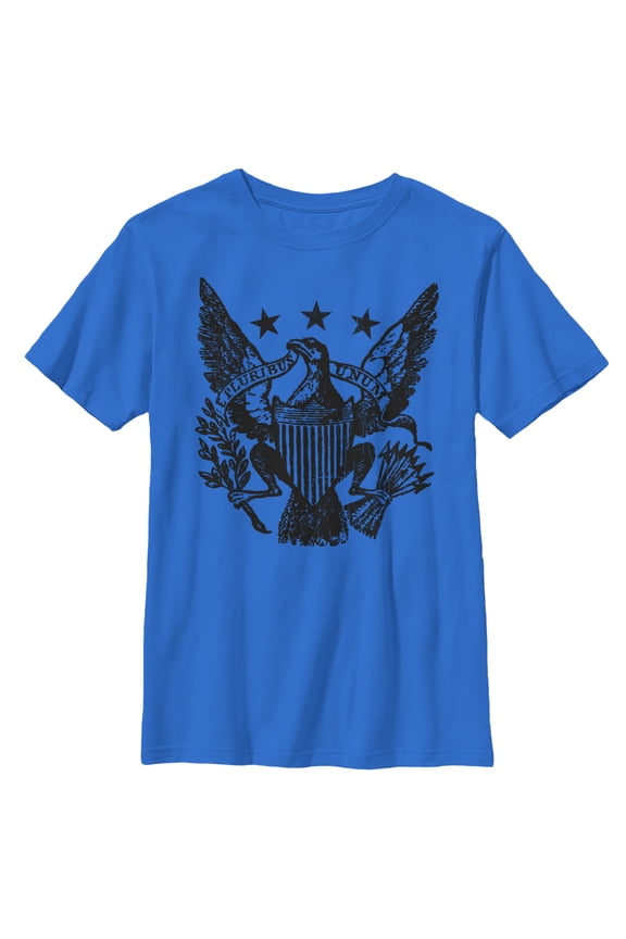 Boy's Lost Gods E Pluribus Unum America Eagle Graphic Tee Royal Large