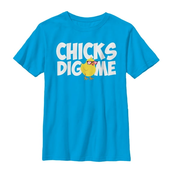 Boy's Lost Gods Easter Chicks Dig Me Graphic Tee Turquoise Medium